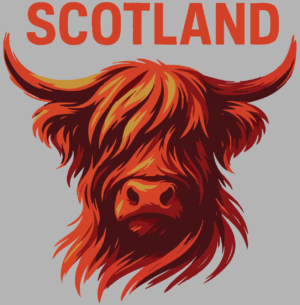 Wavy Highland Cow Ginger T-Shirt-Sports Grey