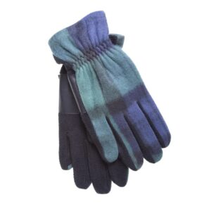 Gents Fleece Tartan Gloves-Black Watch