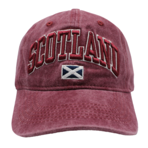 Scotland 3D Vintage Washed Cap - Red-C3239E