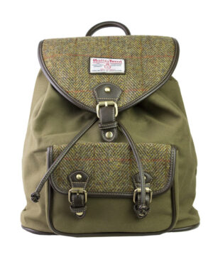 Harris Tweed Rucksack - Khaki Green